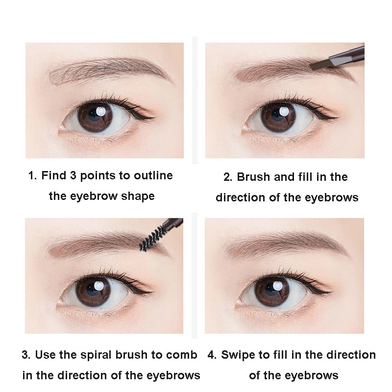 5 Colors Eyebrow Cosmetics Pencil Waterproof Double-Headed Eyebrow Tattoo Natural Long Lasting Makeup Paint Eyebrow Pencil