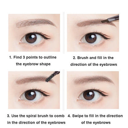 5 Colors Eyebrow Cosmetics Pencil Waterproof Double-Headed Eyebrow Tattoo Natural Long Lasting Makeup Paint Eyebrow Pencil