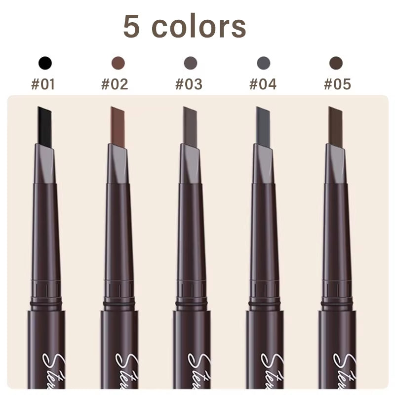 2 in 1 Double-Headed Triangle Waterproof Eyebrow Pencil Durable Long Lasting Beginner-Friendly Women'S Makeup Eye Brow Pen