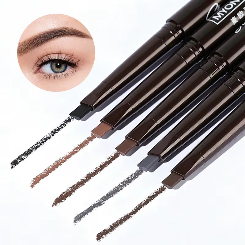 2 in 1 Double-Headed Triangle Waterproof Eyebrow Pencil Durable Long Lasting Beginner-Friendly Women'S Makeup Eye Brow Pen