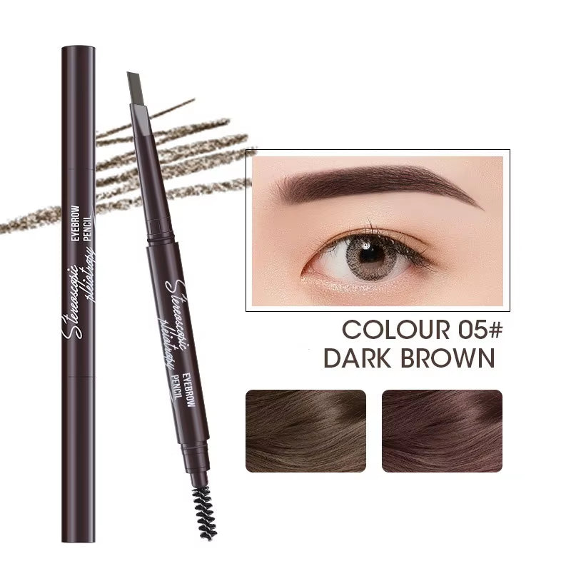 2 in 1 Double-Headed Triangle Waterproof Eyebrow Pencil Durable Long Lasting Beginner-Friendly Women'S Makeup Eye Brow Pen
