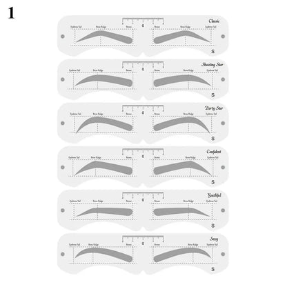 Reusable Eyebrow Stencil Set Soft Ruler Brow Definer Eye Brow Drawing Guide Styling Shaping Grooming Template Card Makeup Tools