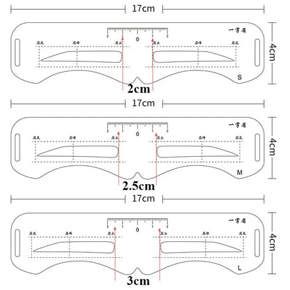 Reusable Eyebrow Stencil Set Soft Ruler Brow Definer Eye Brow Drawing Guide Styling Shaping Grooming Template Card Makeup Tools