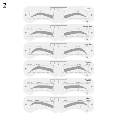 Reusable Eyebrow Stencil Set Soft Ruler Brow Definer Eye Brow Drawing Guide Styling Shaping Grooming Template Card Makeup Tools
