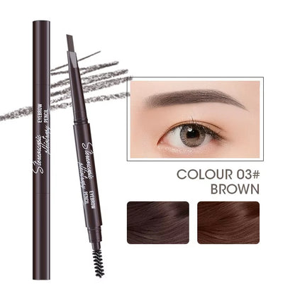 2 in 1 Double-Headed Triangle Waterproof Eyebrow Pencil Durable Long Lasting Beginner-Friendly Women'S Makeup Eye Brow Pen
