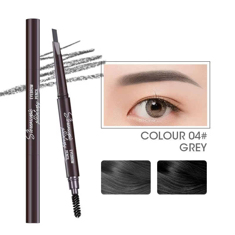 2 in 1 Double-Headed Triangle Waterproof Eyebrow Pencil Durable Long Lasting Beginner-Friendly Women'S Makeup Eye Brow Pen