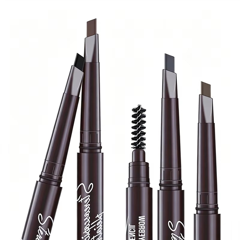 2 in 1 Double-Headed Triangle Waterproof Eyebrow Pencil Durable Long Lasting Beginner-Friendly Women'S Makeup Eye Brow Pen