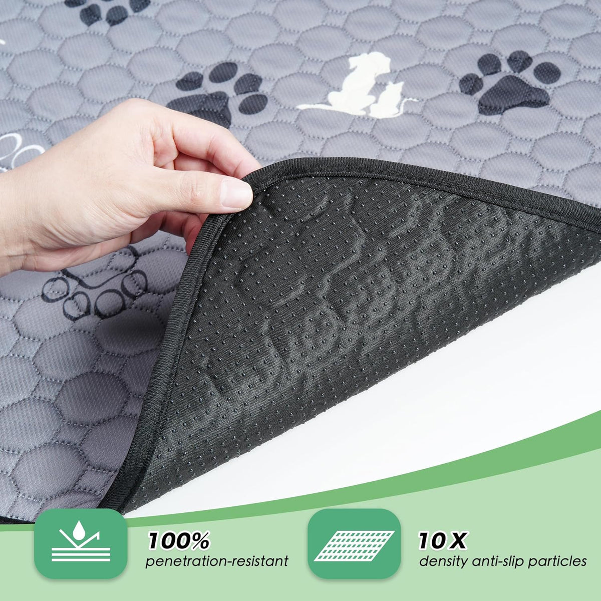 Washable Pee Pads for Dogs, Waterproof, 18 X 24 In, 4 Pack, Gray